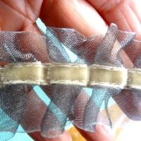 Galon d organza bouillonnant beige gris 3