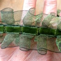 Galon d organza bouillonnant vert foret 2 