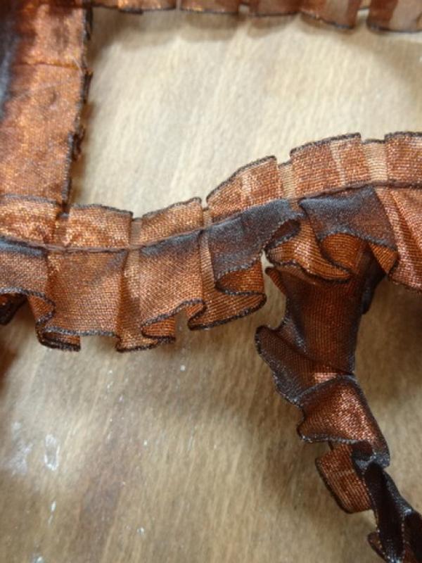 Galon d organza plis plat cuivre noir 1