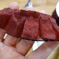 Galon d organza plis plats bordeaux noir 3 
