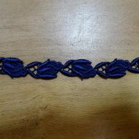 Galon de broderie boutons de rose bleu nuit 2 
