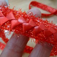 Galon de raphia et satin rouge 3 
