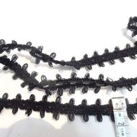 Galon de ruban fin taffetas crochete type croquet noir 1 