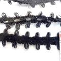 Galon de ruban fin taffetas crochete type croquet noir 2 