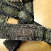 Galon de taffetas plisse noir et vieil or 1