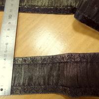 Galon de taffetas plisse noir et vieil or 2