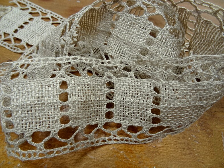 Galon dentelle de lin naturel 1