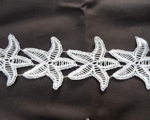 Galon dentelle etoile de mer blanc casse 1 