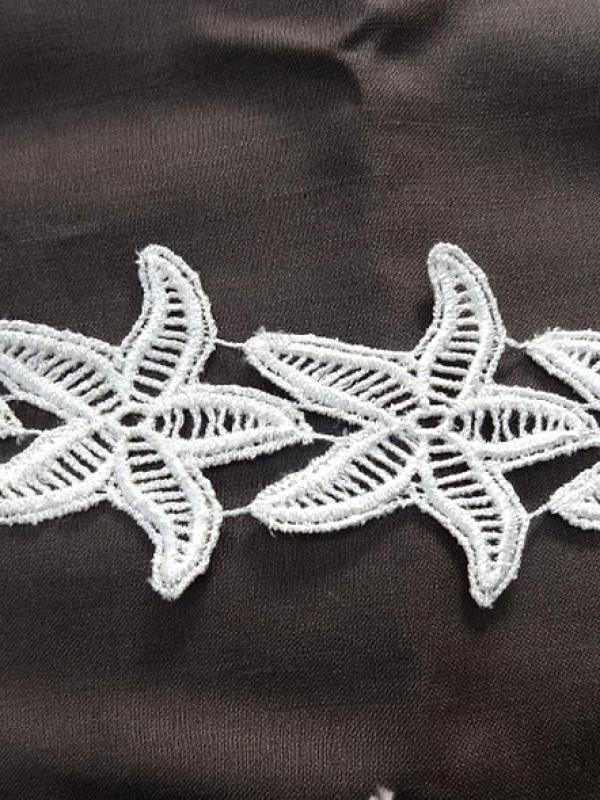 Galon dentelle etoile de mer blanc casse 1