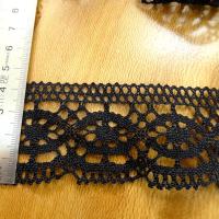 Galon dentelle lin noir 2