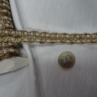 Galon duo chenille blanche et lurex dore 1