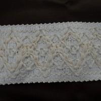 Galon elastique en fils coton blanc casse et creme 1