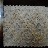 Galon elastique en fils coton blanc casse et creme 2 