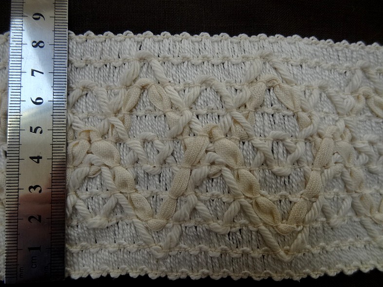 Galon elastique en fils coton blanc casse et creme 2