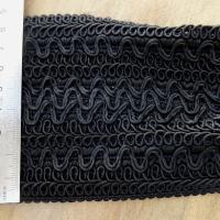 Galon elastique en fils rayonne et viscose noir 2 