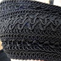 Galon elastique en fils rayonne et viscose noir 4 