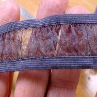 Galon elastique en organza aubergine entre deux ou bretelles 2 
