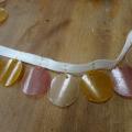Galon elastique pastilles en nacre pastel ocre rose 