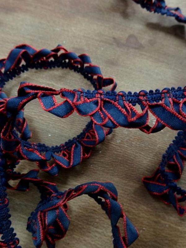 Galon elastique rubans boucles bleu marine