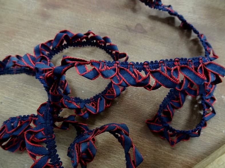 Galon elastique rubans boucles bleu marine