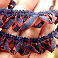 Galon elastique rubans boucles bleu marine 2 