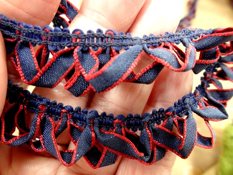 Galon elastique rubans boucles bleu marine 2