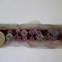 Galon entre deux nacre sequins sur velours 1 