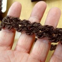 Galon entre deux rayonne et velours marron 2