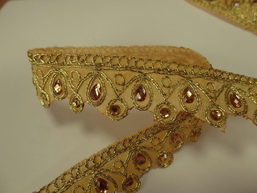 Galon festonne dore a strass 1