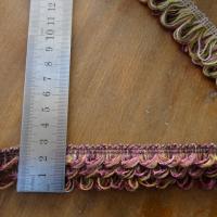 Galon fils de coton boucles caramel et framboise 2 