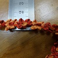 Galon fin orange rouille chaine de fleurs 2 