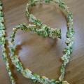 Galon fin vert anis jaune chaine de fleurs 1