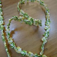 Galon fin vert anis jaune chaine de fleurs 1