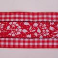 Galon fleuri blanc rouge borde de vichy 1