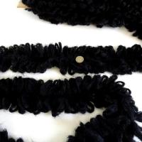 Galon frange froufrou laine bouclee noire 1