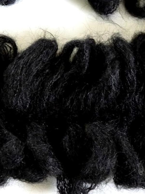 Galon frange froufrou laine bouclee noire 3 