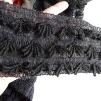 Galon lainage noir frangee large 3 