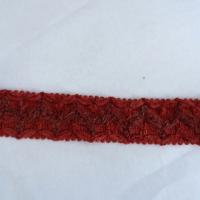 Galon laine et velours groseille 1