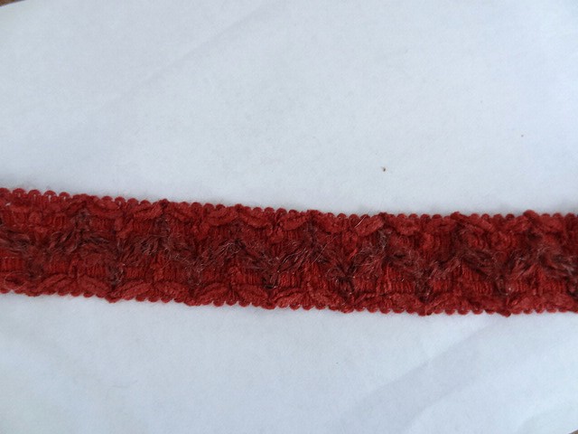 Galon laine et velours groseille 1