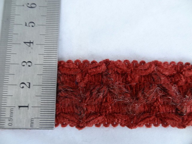 Galon laine et velours groseille 2