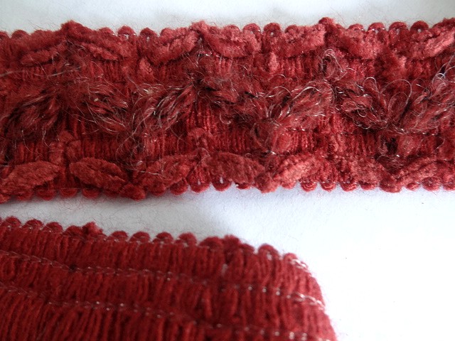 Galon laine et velours groseille 3