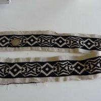 Galon lin broderie ethnique noire 