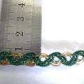 Galon metal or et velours chenille vert mousse 2 