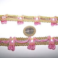 Galon opera lurex vieil or et rose 1 