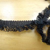 Galon organza noir boucles de rubans fins 1