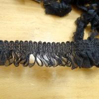 Galon organza noir boucles de rubans fins 2 