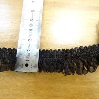Galon organza noir boucles de rubans fins 3 
