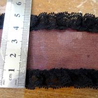 Galon organza rose violet dentelle noire 2