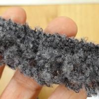 Galon ou frange laine bouclee grise 1