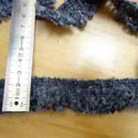 Galon ou frange laine bouclee grise 2 1